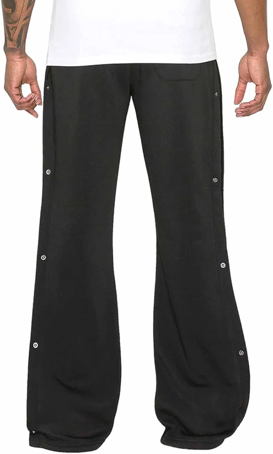 Men's Flared Fleece Sweatpants Baggy Button Bell Bottom Joggers Pant Casual Fashion Drawstring Waist Gym Workout Pant