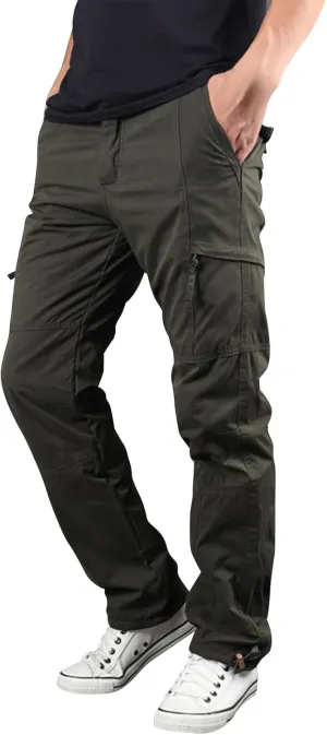 Men's Fleece Lined Outdoor Cargo Hiking Pants Ripstop Stretch Tactical Trousers Plus Size Joggers Military Pants