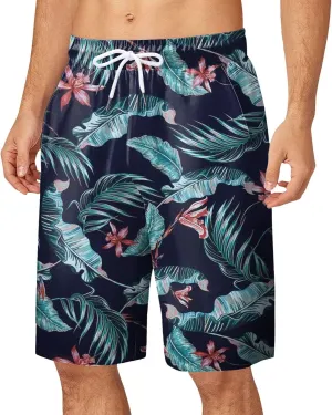 Mens Funny Hawaiian Shorts Summer Lightweight Elastic Drawstring 3D Printed Casual Capri Pants Outdoor Beach Traveling Shorts