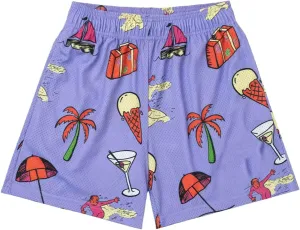 Mens Graphic Casual Stretch Shorts Running Basketball Gym Breathable Beach Summer Quick Dry Mesh Shorts