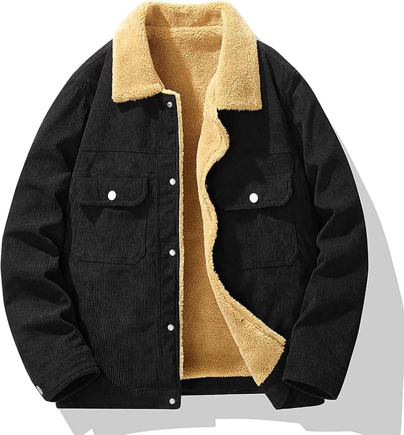 Mens Heavy Winter Outdoor Work Jacket Mens Winter Warm Jacket Mens Casual Vintage Street Fashion Jacket with Pockets