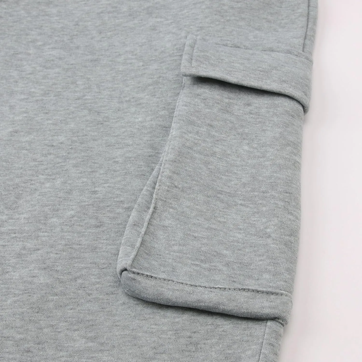 Men's Heavyweight Fleece Cargo Sweatpants Jogger Sweat Pants Elastic Waist Drawstring Joggers Trousers with Pockets