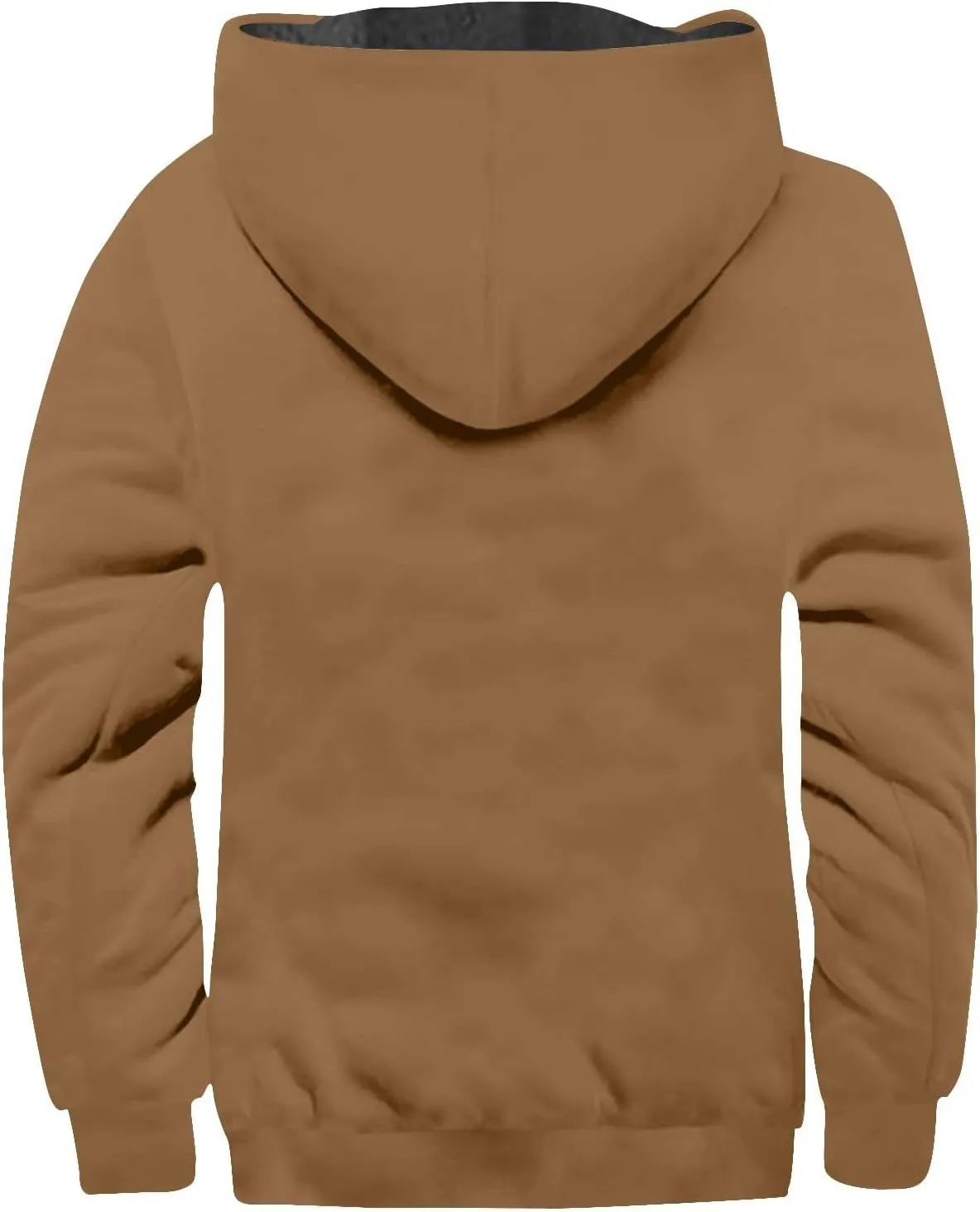 Mens Heavyweight Jacket Sherpa Lined Fleece Hooded Jacket Warm Winter Coat Full Zip Plus Size Thicked Thermal Hoodies