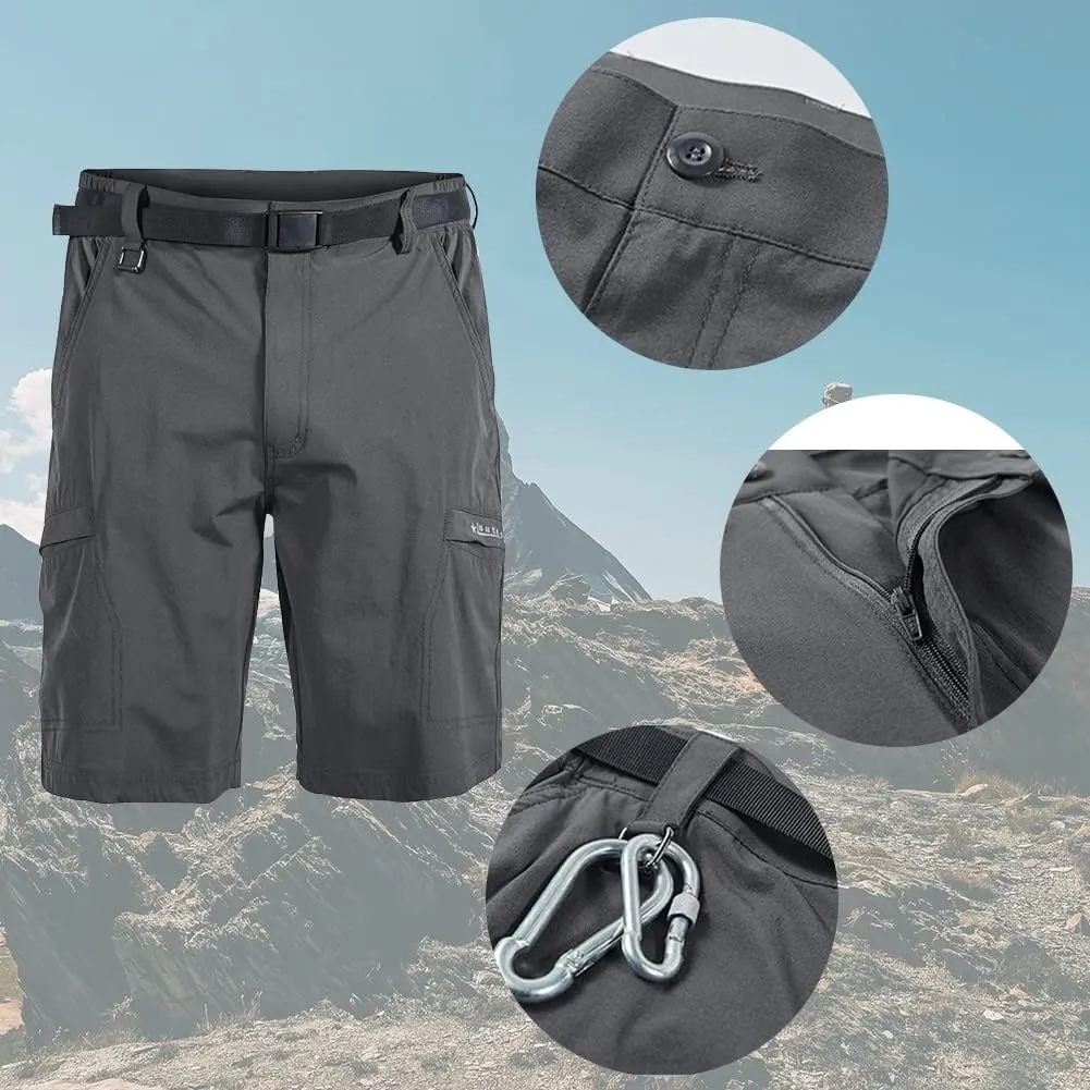 Mens Hiking Stretch Shorts, Quick Dry Outdoor Cargo Tactical Shorts with Multi Pocket for Fishing Golf Travel