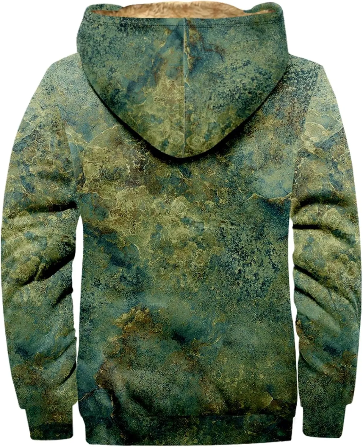Mens Hoodies Zip Up Winter Fleece Lined Graphic Jacket Big And Tall Warm Heavy Coat Heated Cool Tie Dye Outwear