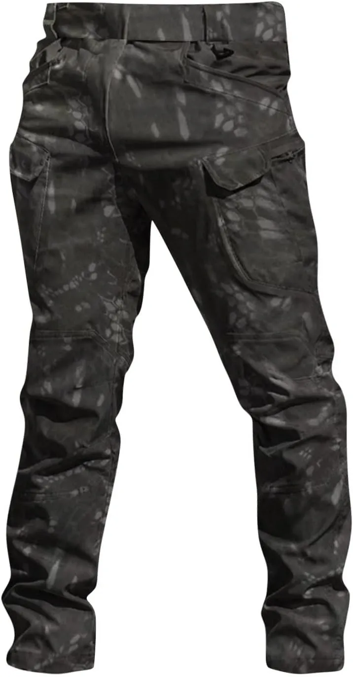 Mens Khaki Pants Slim Fit Ripstop Stretch Fashion Pants Big and Tall Tapered Fit Trousers Outdoor Pants with Pockets