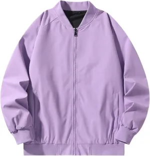 Men's Lightweight Bomber Jackets Casual Slim Fit Jacket Sportswear Cozy Fashion Coat with Pockets