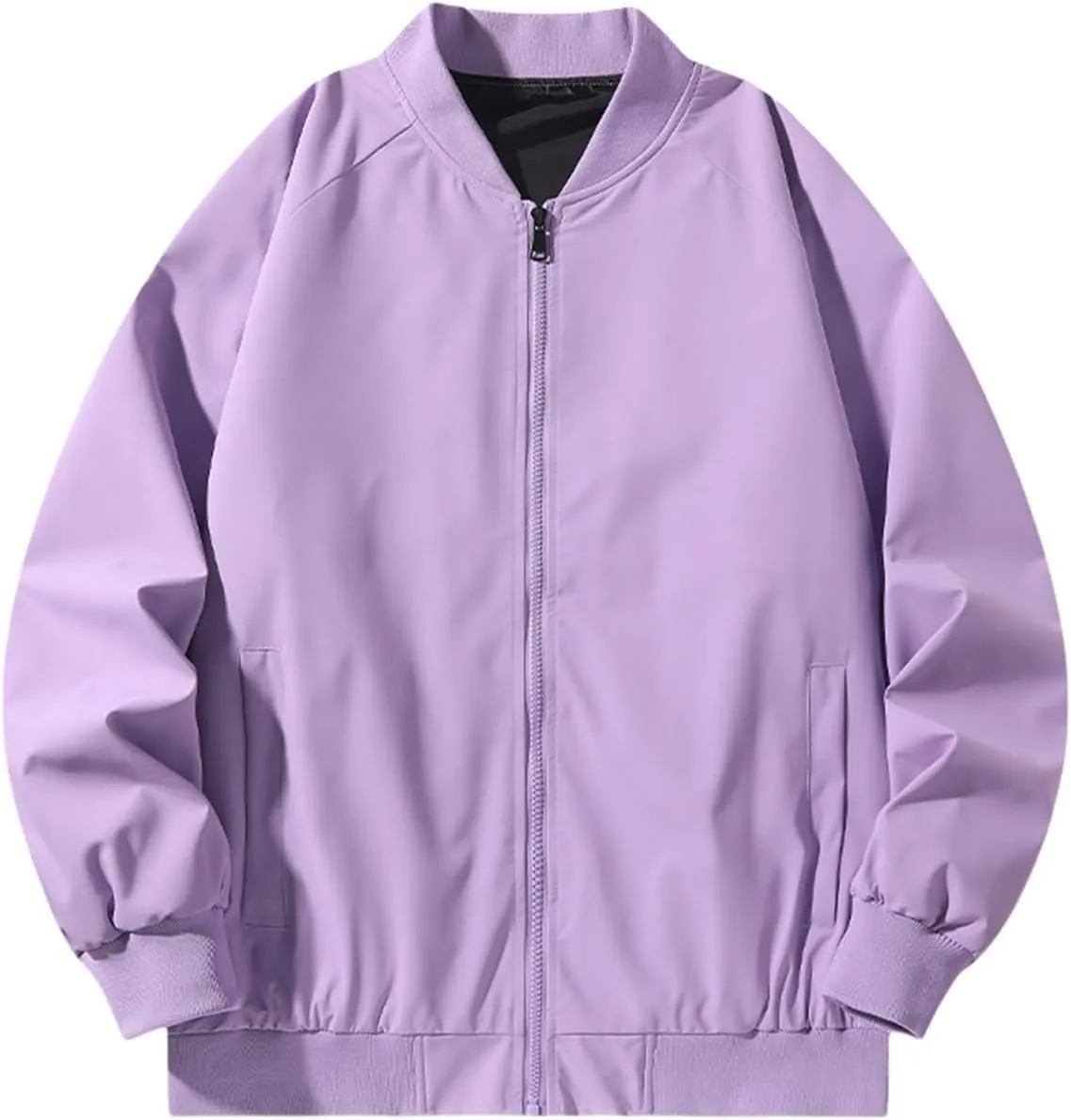 Men's Lightweight Bomber Jackets Casual Slim Fit Jacket Sportswear Cozy Fashion Coat with Pockets