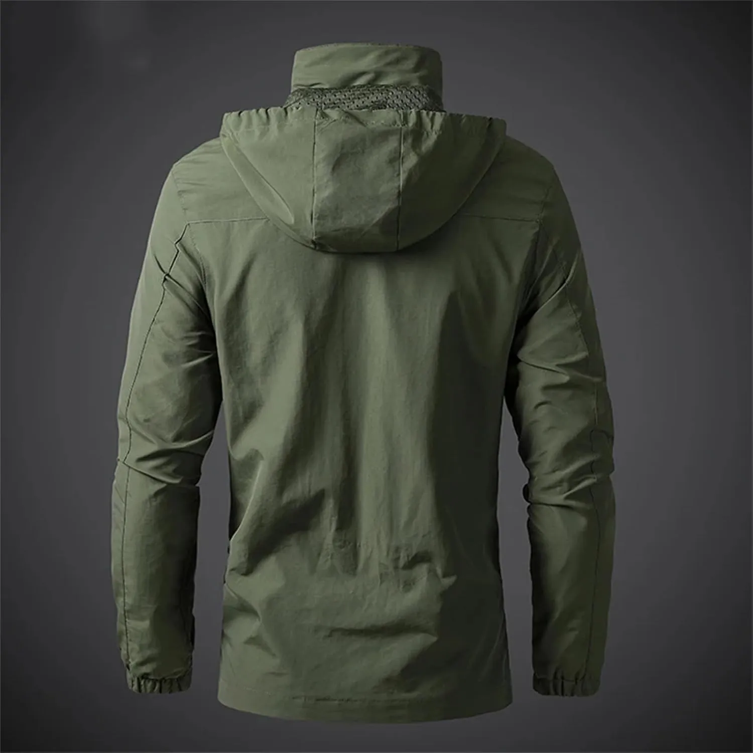 Men's Lightweight Jacket Hooded Outdoor Hiking Windbreaker Jackets Casual Hoodies with Zip Pockets for Big Tall Men