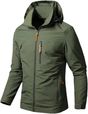 Men's Lightweight Jacket Hooded Outdoor Hiking Windbreaker Jackets Casual Hoodies with Zip Pockets for Big Tall Men