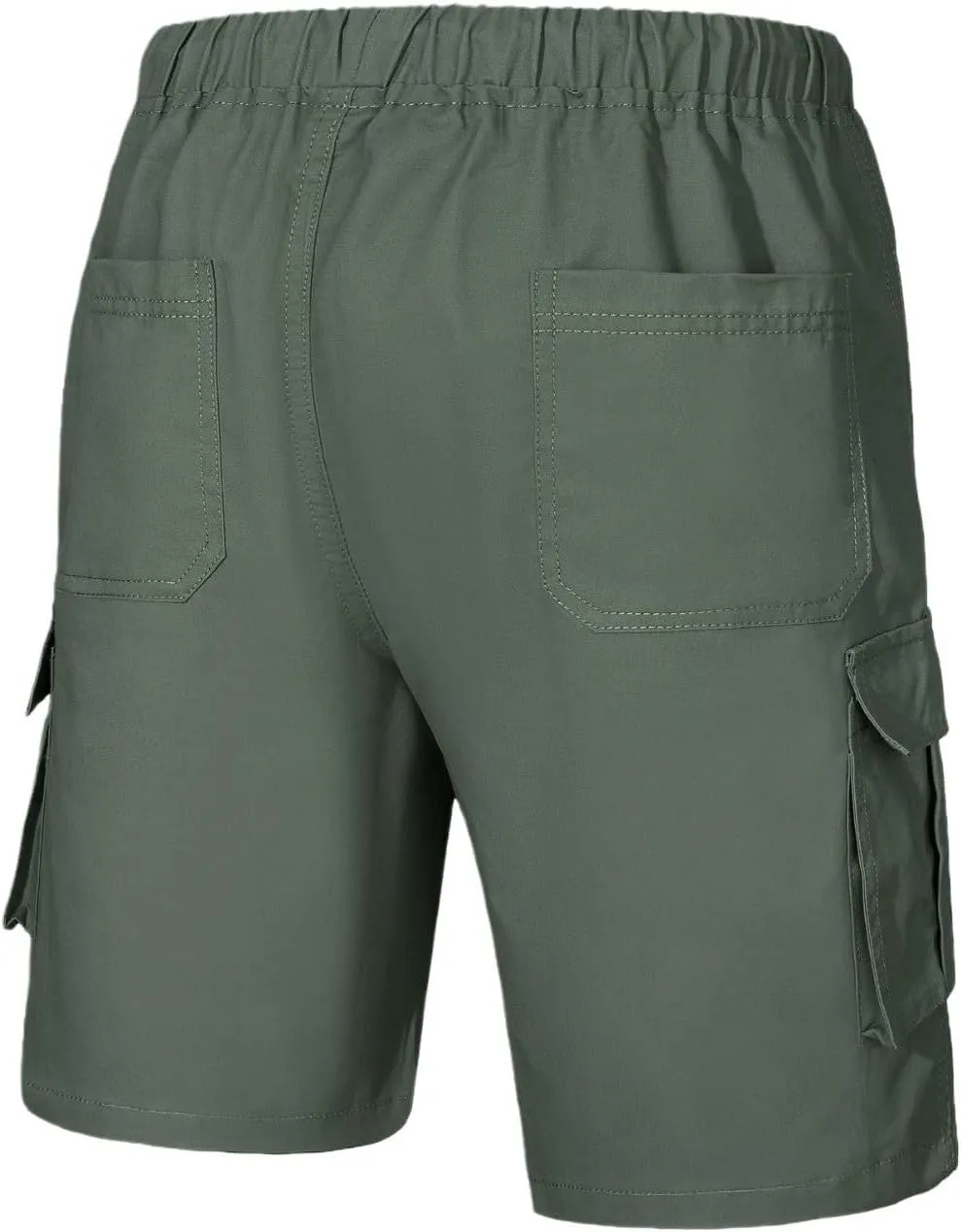 Men's Linen Shorts Casual Elastic Waist Drawstring Lightweight Summer Beach Golf Shorts with Pockets Men's Cargo Shorts