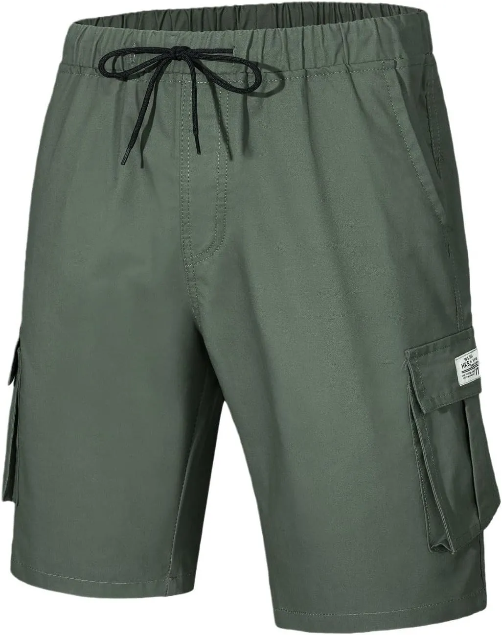 Men's Linen Shorts Casual Elastic Waist Drawstring Lightweight Summer Beach Golf Shorts with Pockets Men's Cargo Shorts