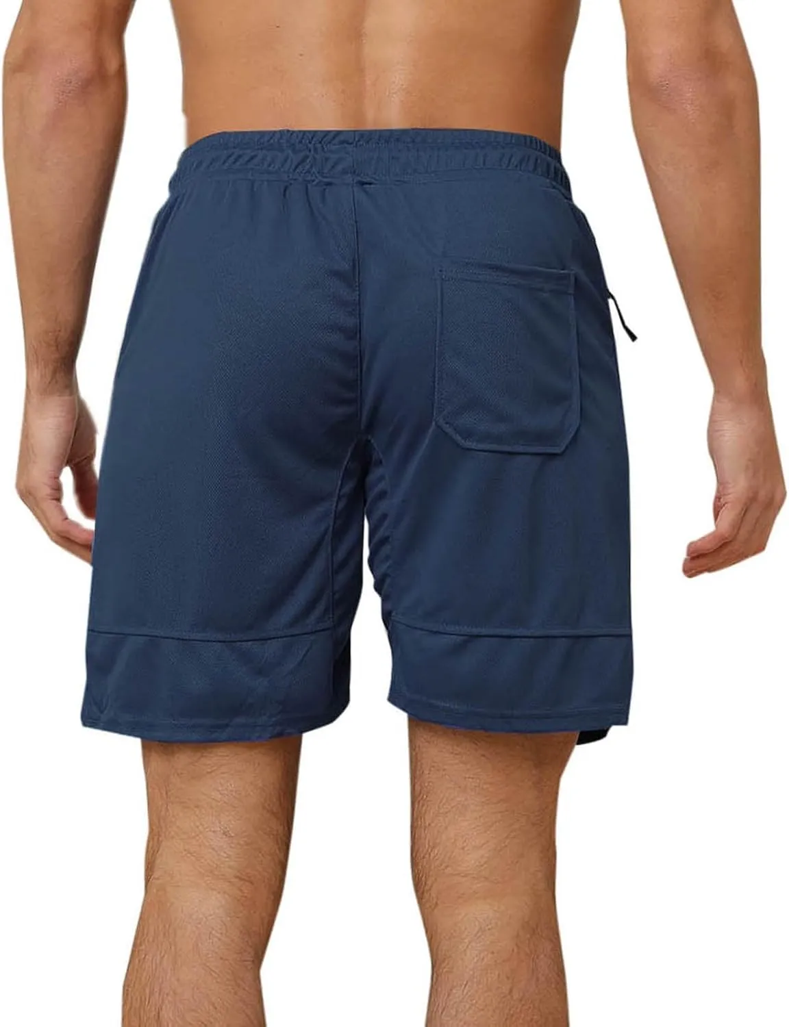 Mens Mesh Workout Shorts with Zipper Pockets 5 Inch Athletic Gym Stretch Shorts Casual Sports Quick Dry Running Jogger Shorts