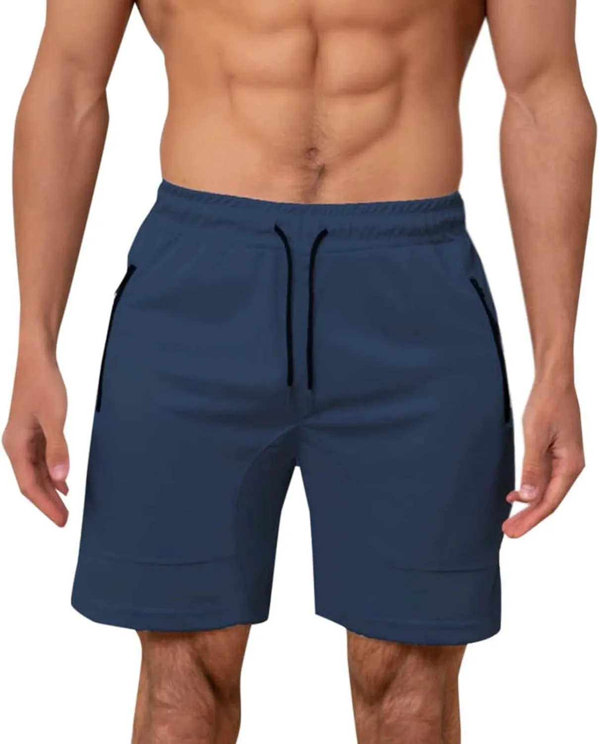 Mens Mesh Workout Shorts with Zipper Pockets 5 Inch Athletic Gym Stretch Shorts Casual Sports Quick Dry Running Jogger Shorts