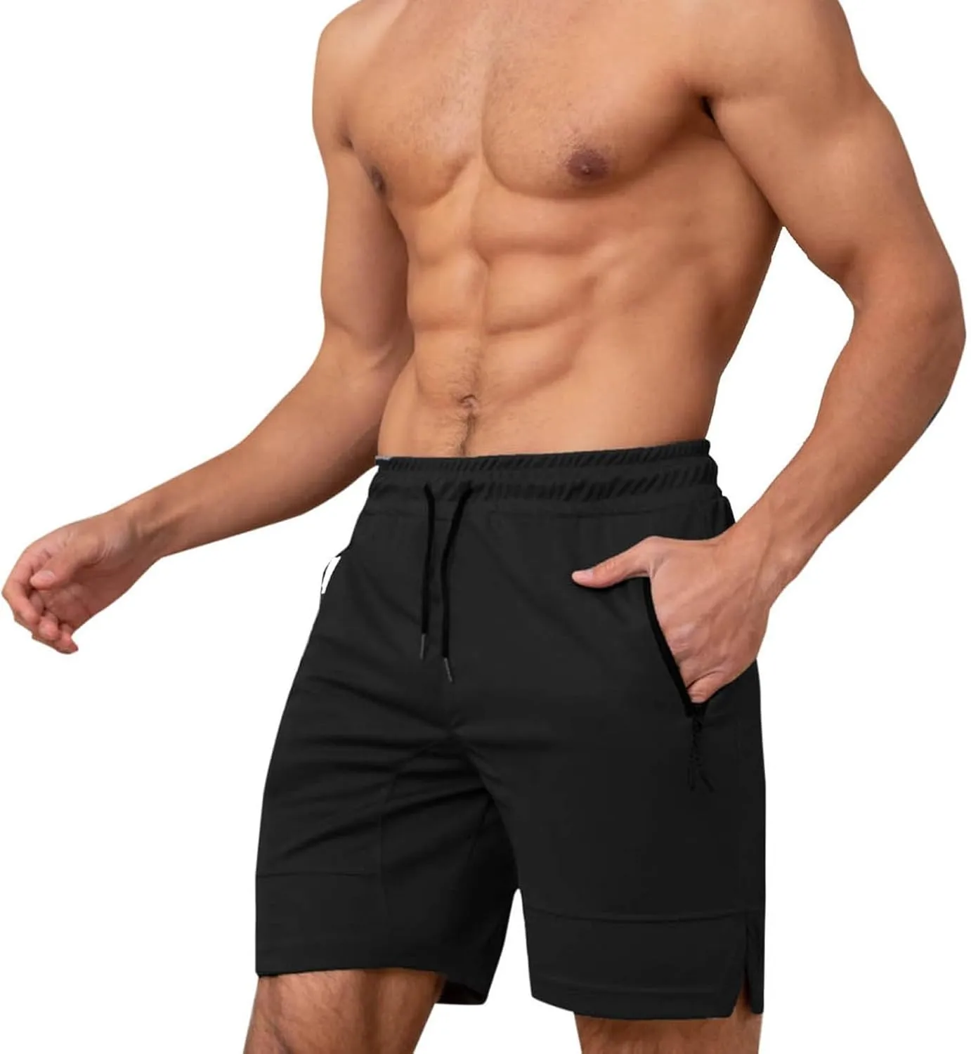 Mens Mesh Workout Shorts with Zipper Pockets 5 Inch Athletic Gym Stretch Shorts Casual Sports Quick Dry Running Jogger Shorts