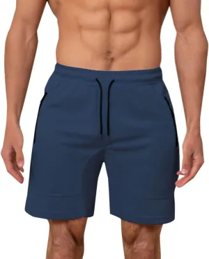 Mens Mesh Workout Shorts with Zipper Pockets 5 Inch Athletic Gym Stretch Shorts Casual Sports Quick Dry Running Jogger Shorts