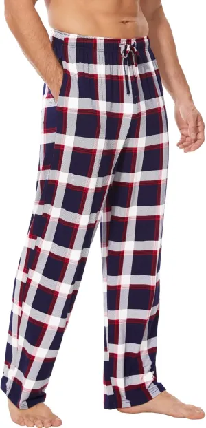 Mens Pajama Pants - Viscose Made from Bamboo, Soft Sleep Pants Comfy Drawstring Lounge Bottom with Pockets Sweatpants