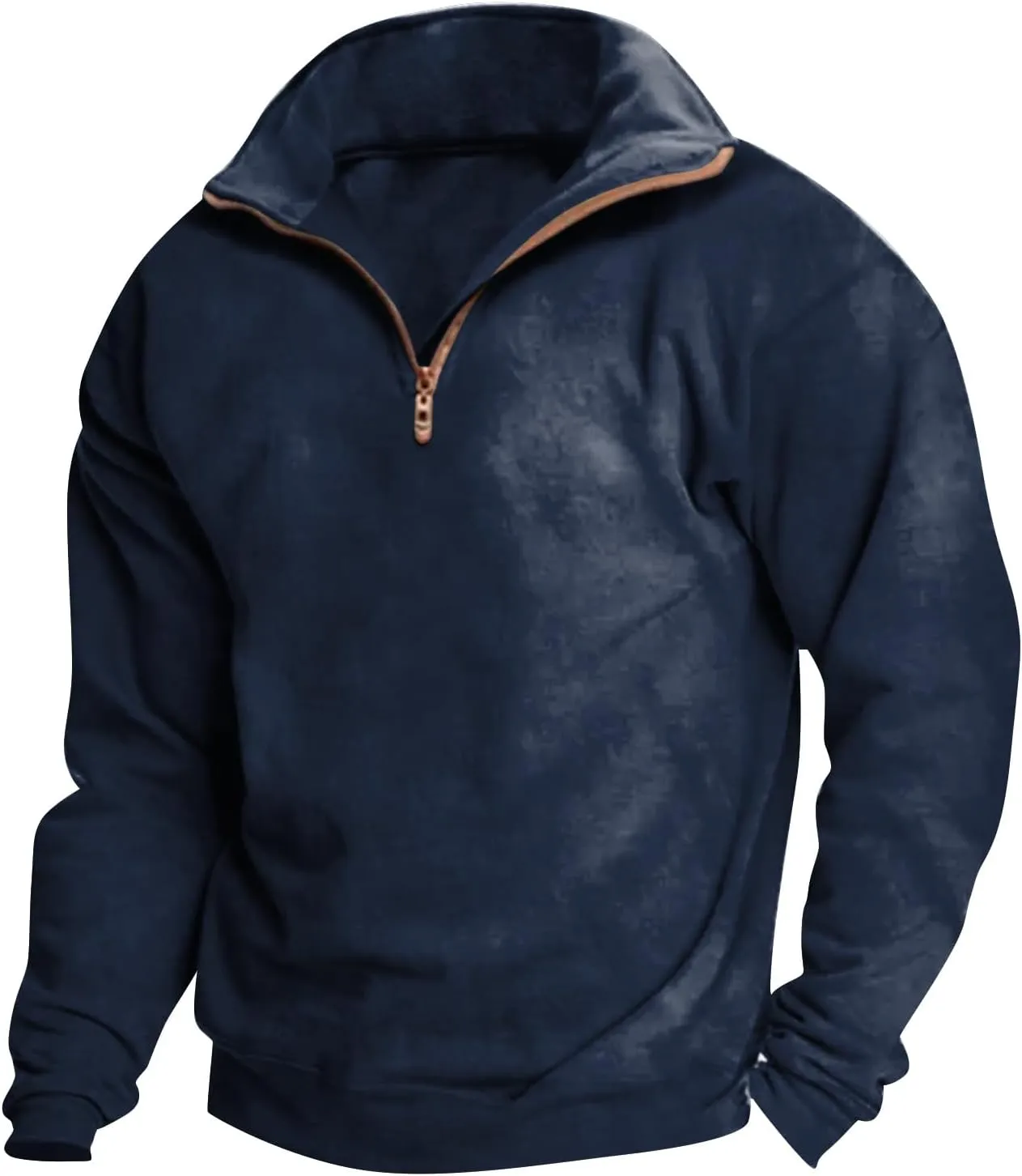 Men's Quarter Zip Casual Comfort Golf Running Sweater Lightweight Soft Pullover Collar Sweatshirt