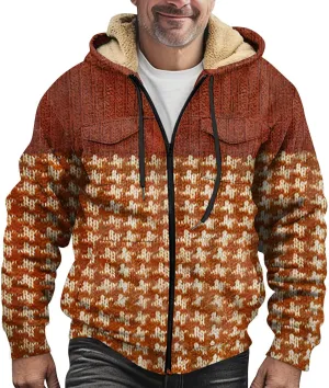 Mens Sherpa Lined Fleece Hoodies Jacket Heavyweight Winter Sweatshirt Plus Size Zip Up Thick Warm Pocket Hooded Coats
