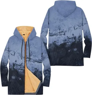 Mens Sherpa Lined Hoodie Full-Zip Heavyweight Fleece Sweatshirt Casual Winter Thermal Hooded