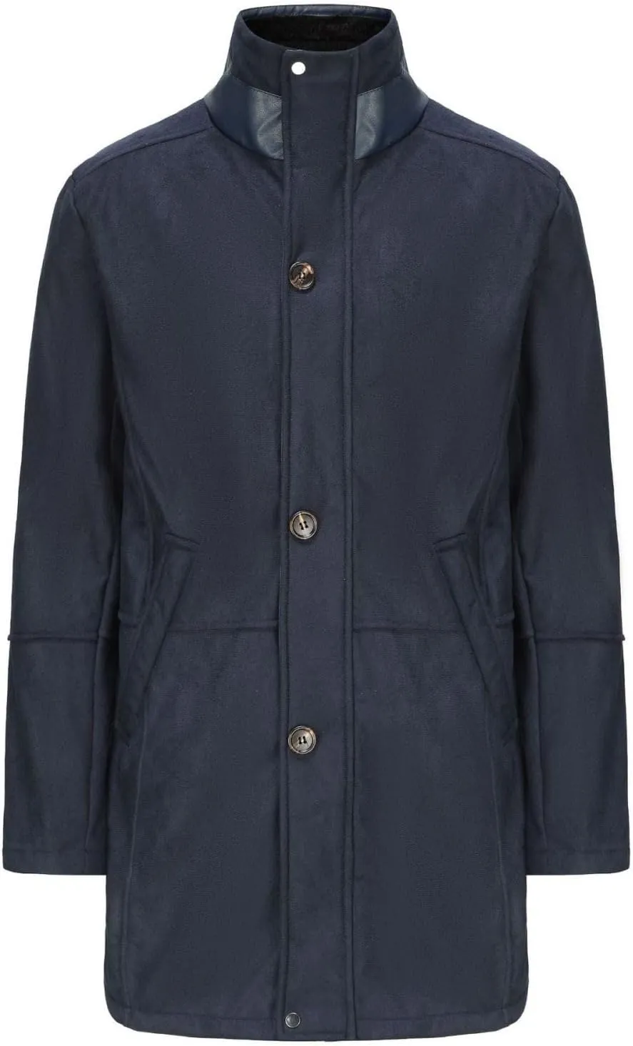 Men's Sherpa Lined Long Jacket Button Zip Up Faux Suede Leather Thermal Coat Warm Winter Sheepskin Fleece Lined Coats