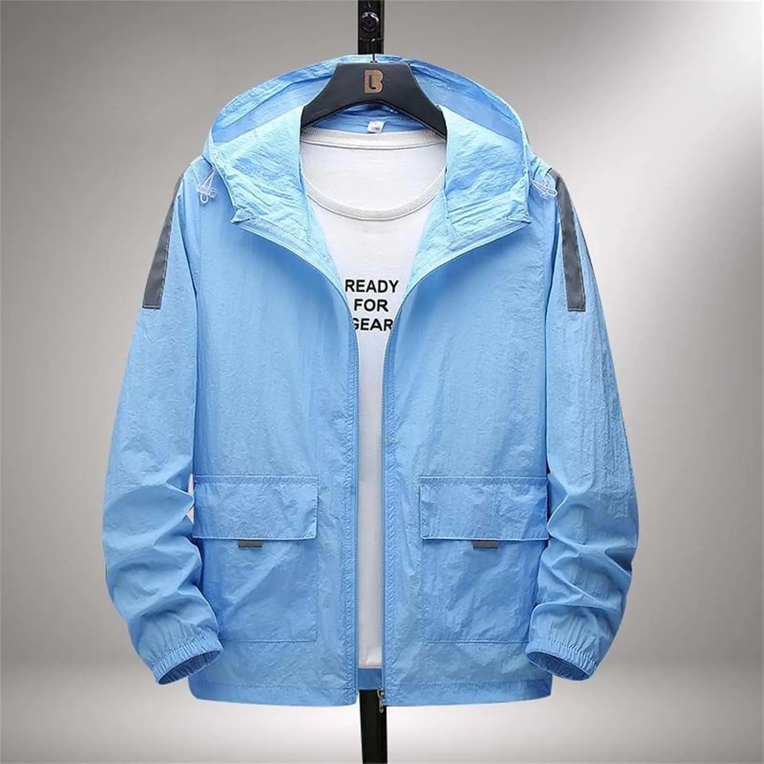 Mens Summer and Autumn Sunscreen Windproof and Rainproof Outdoor Sports Casual Breathable Jackets Winter Wool