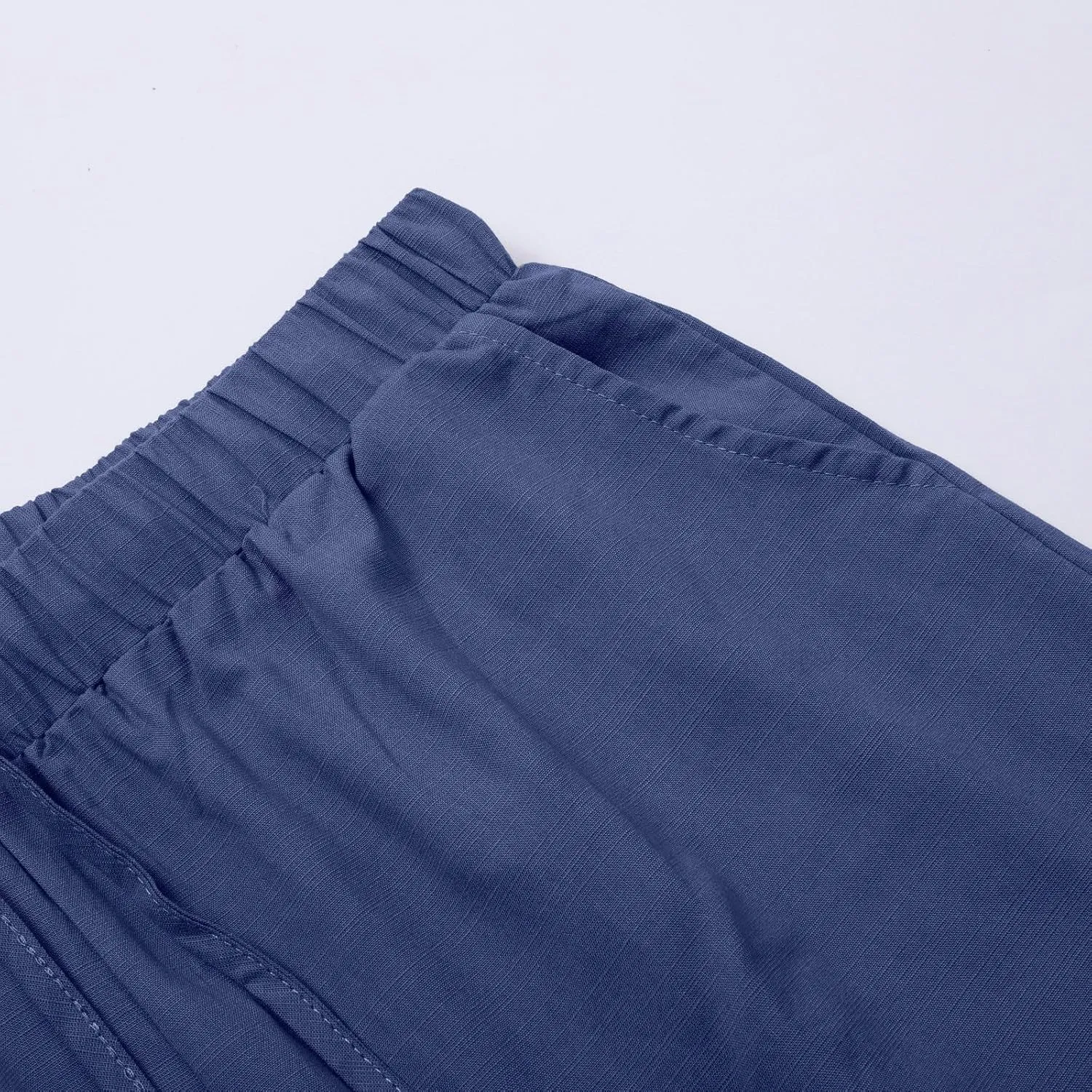 Mens Summer Capri Pants Cotton & Linen Cargo Hiking Casual Loose Cropped Pants Summer Lightweight Quick Drying Trousers 2024