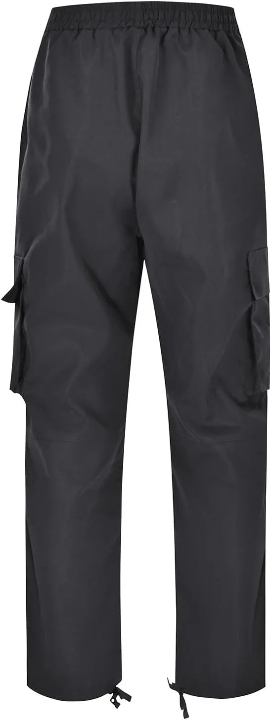 Mens Sweatpants Baggy Drawstring Wide Leg Cargo Pants Stretchy Workout Loose Joggers Trousers with Multiple Pockets