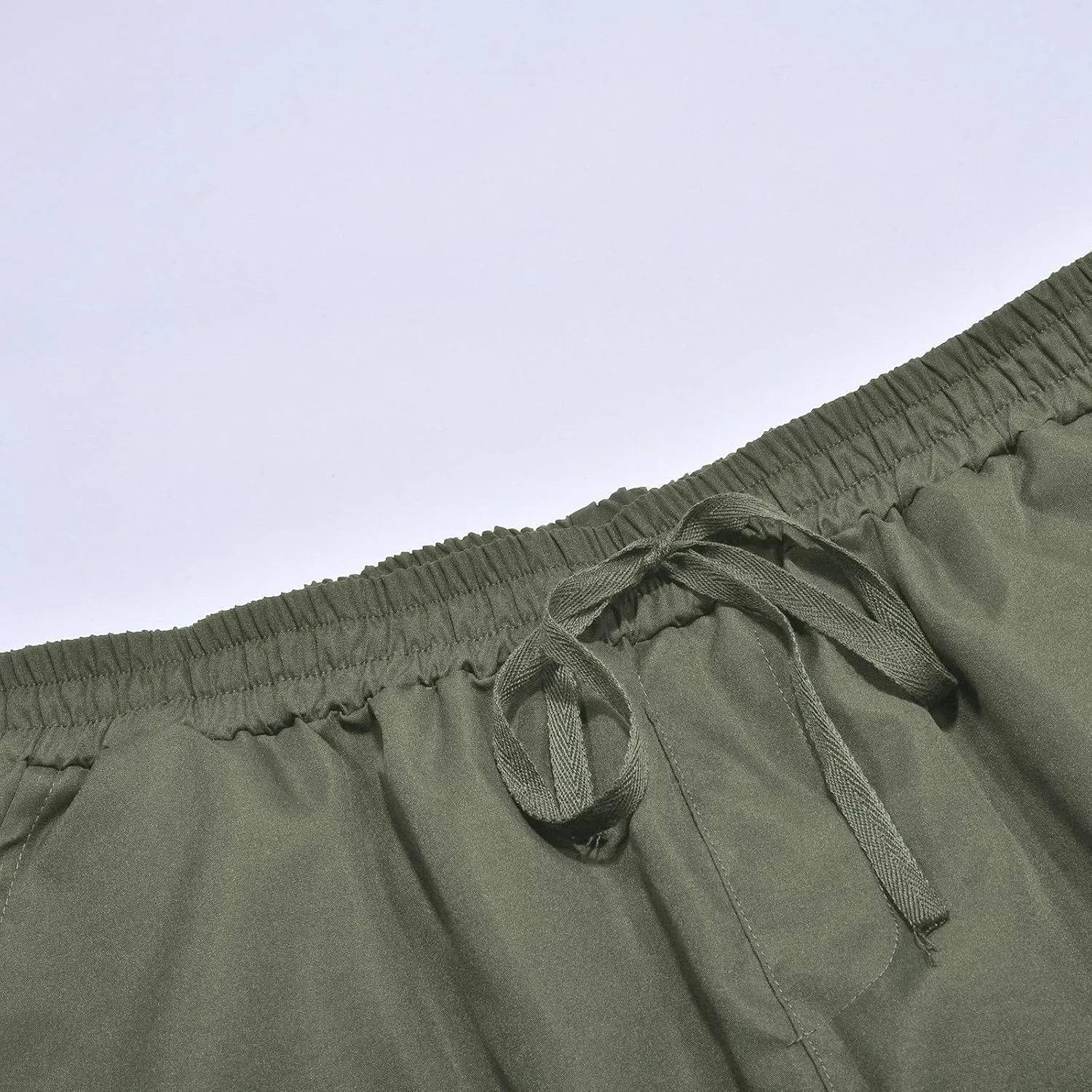 Mens Sweatpants Baggy Drawstring Wide Leg Cargo Pants Stretchy Workout Loose Joggers Trousers with Multiple Pockets