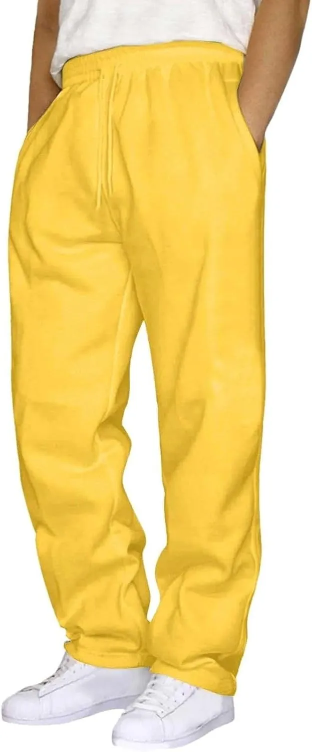 Mens Sweatpants with Pockets Wide Leg Sweatpants Workout Track Pants Big and Tall Joggers Pant Daily Casual Trouser