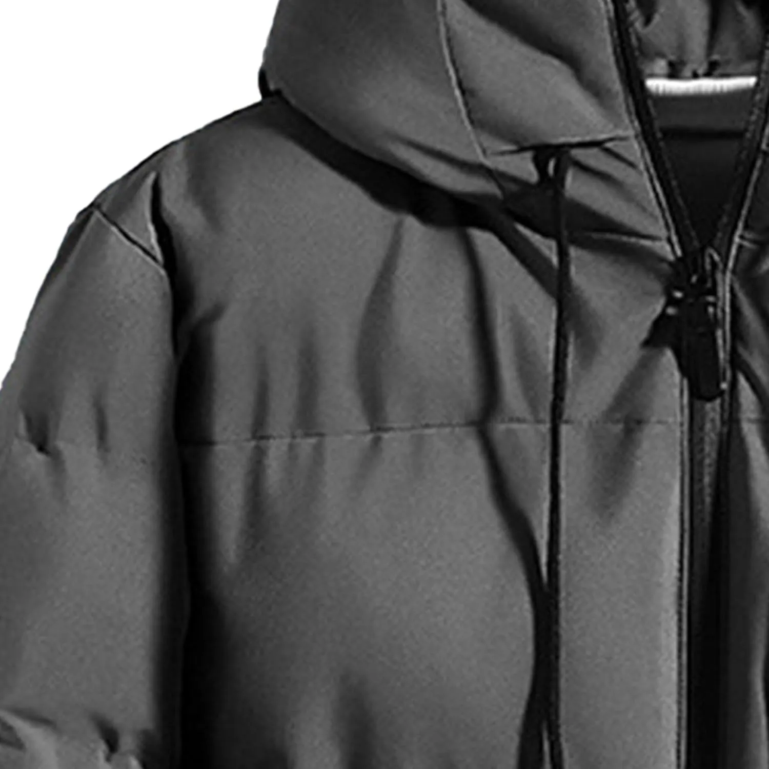 Mens Thicken Cotton Hooded Coat Big and Tall Winter Waterprpoof Puffer Windproof Hood Down Quilted Parka Jacket
