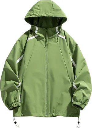 Mens Windproof Jacket Waterproof Lightweight Mountain Sport Jackets for Men Outdoor Loose Hooded Windbreaker Raincoat