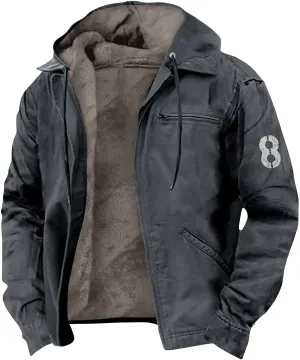 Men'S Winter Jacket Fleece Lined Sherpa Warm Jackets Casual Stylish Cargo Coats Jacket, S-8Xl