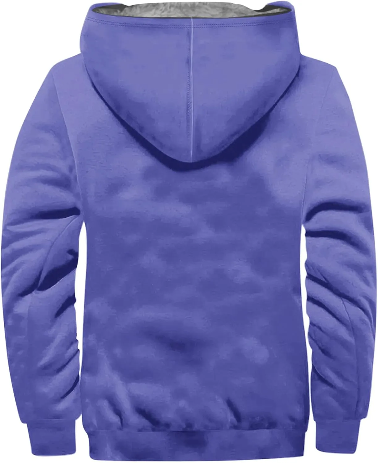 Men's Winter Warm Plush Hooded Jacket Long Sleeve Solid Color Fuzzy Outerwear Fashion Padded Insulated Jackets