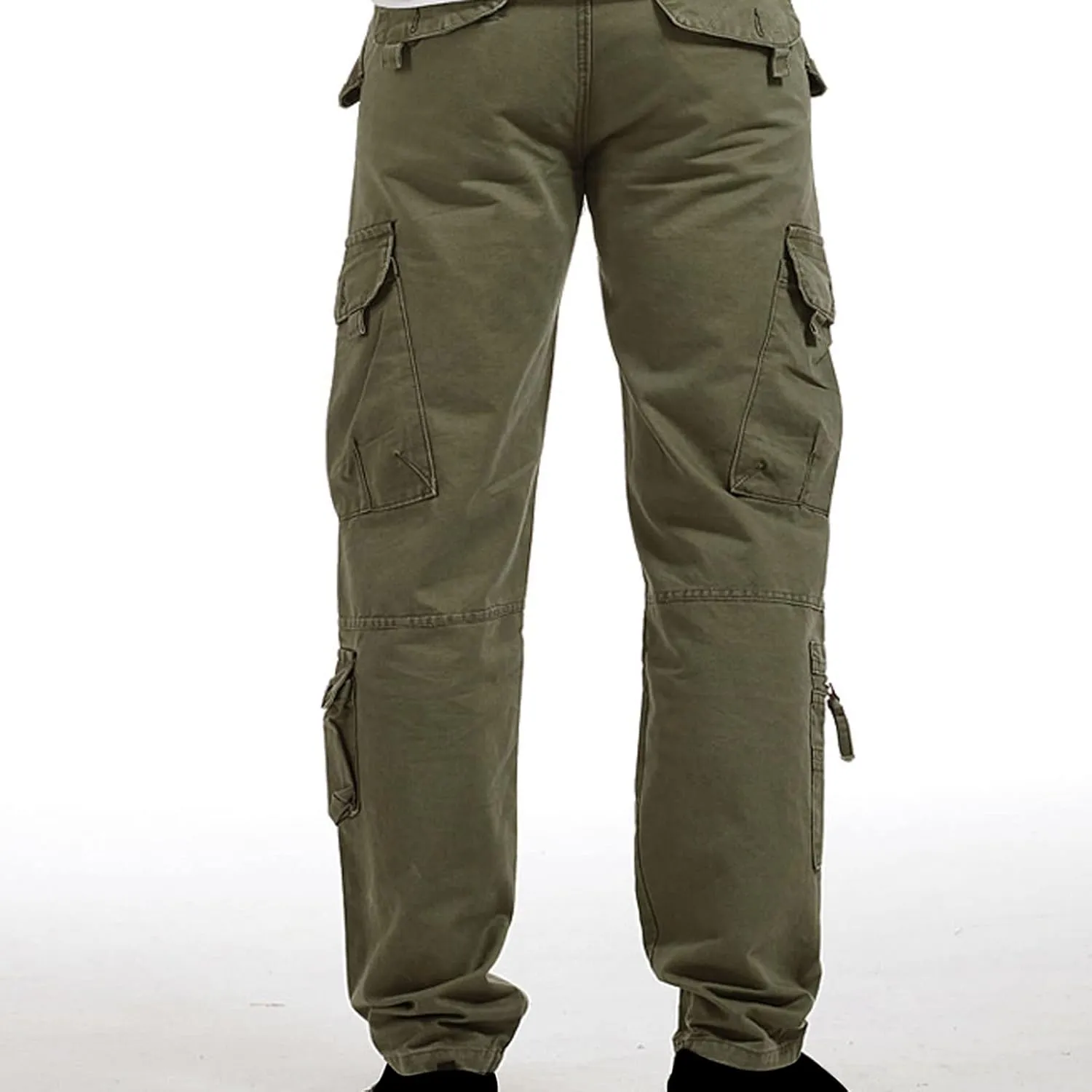 Muscularfit Baggy Sweatpants for Men 2023 Multi Pockets Buckle Zipper Cotton Cargo Pants Causal Loose Joggers Athletic Pants