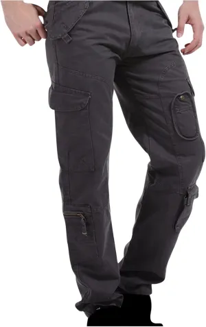 Muscularfit Baggy Sweatpants for Men 2023 Multi Pockets Buckle Zipper Cotton Cargo Pants Causal Loose Joggers Athletic Pants