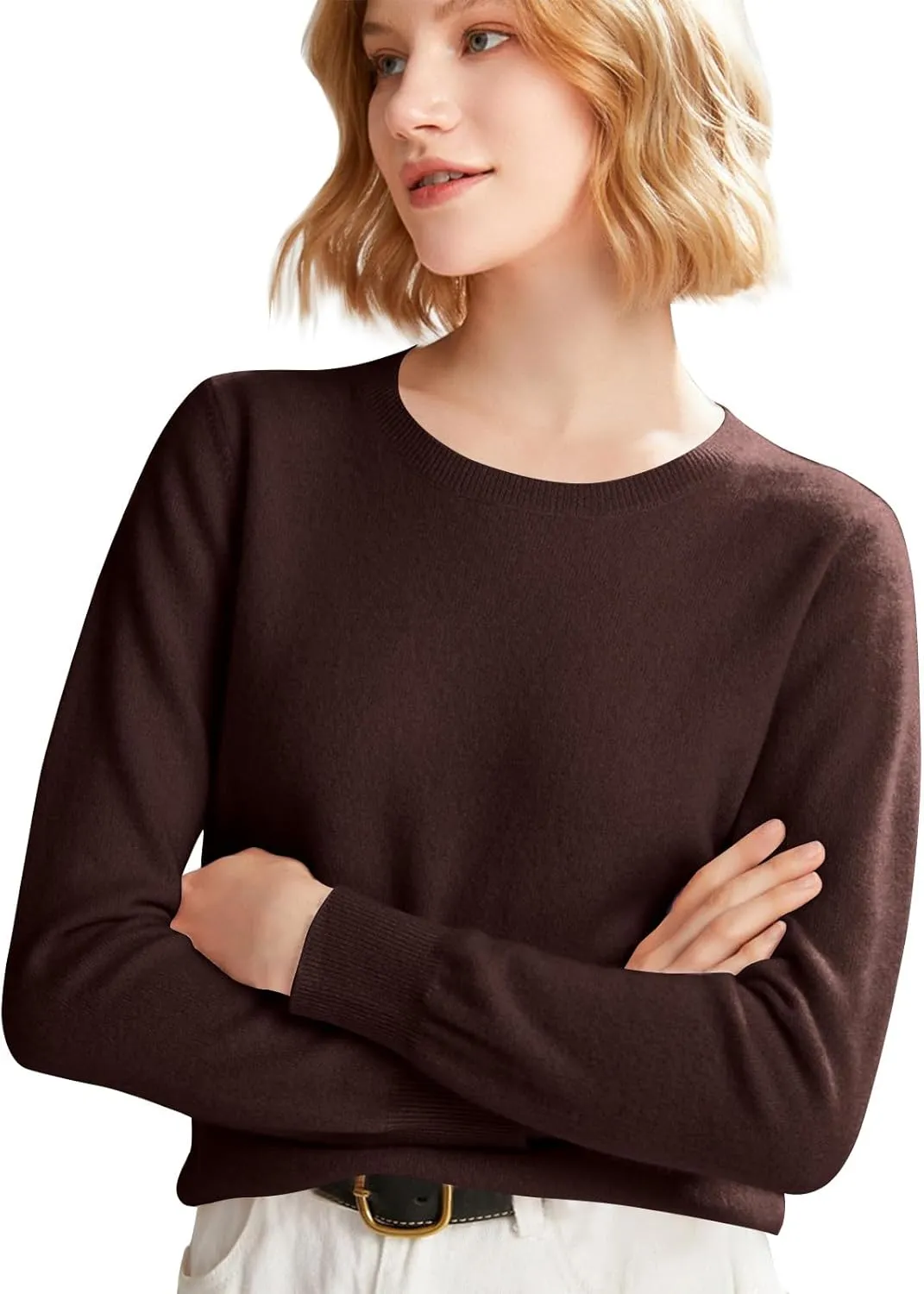 NBXNZWF Womens Pullover Sweaters Long Sleeve Crewneck Lightweight Tunic Tops Cashmere Soft Cozy Woolen Knitted Sweaters