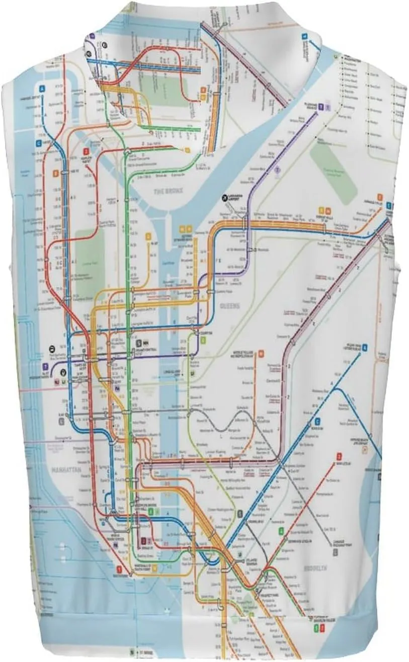 New York Subway Map Men's Workout Tank Tops Sleeveless Running Shirts With Hoodie Workout Hooded