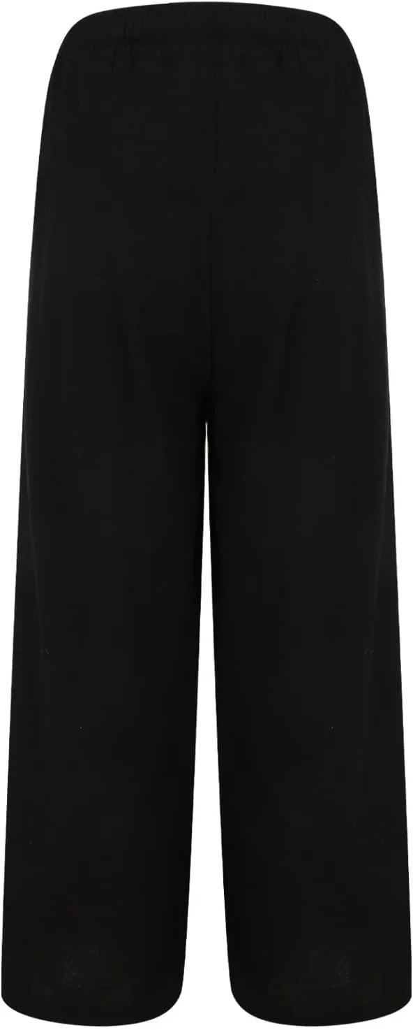 Palazzo Pants for Women Casual Plus Size Wide Leg High Waist Lounge Cotton Linen Pant 2025 Beach Gauze Summer Trouser