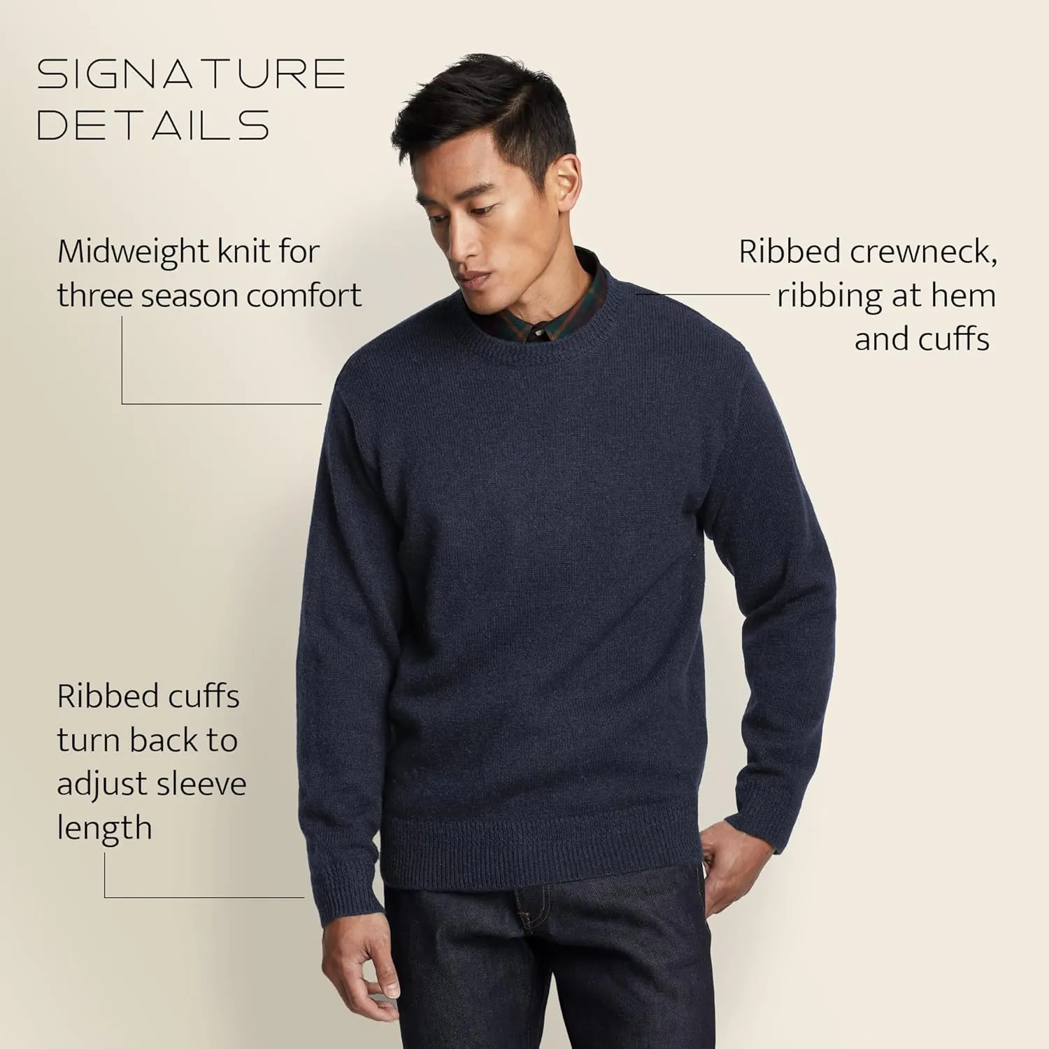PENDLETON Men's Shetland Wool Pullover Men's Sweater – Classic Crewneck for Men, Naturally Warm, Odor and Stain-Resistant