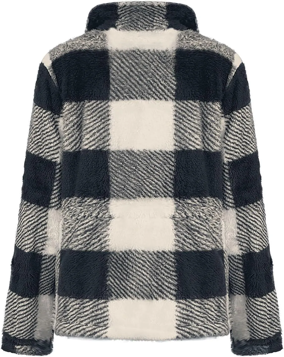 Plaid Sherpa Jacket Women with Hood Lamb Wool Hooded Coat Teddy Coat for Women Plus Size Ladies Fleece Jackets