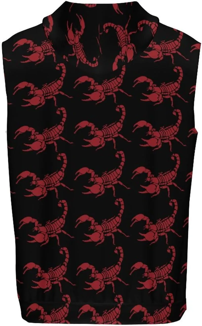 Red Scorpion Men's Workout Tank Tops Sleeveless Running Shirts With Hoodie Workout Hooded