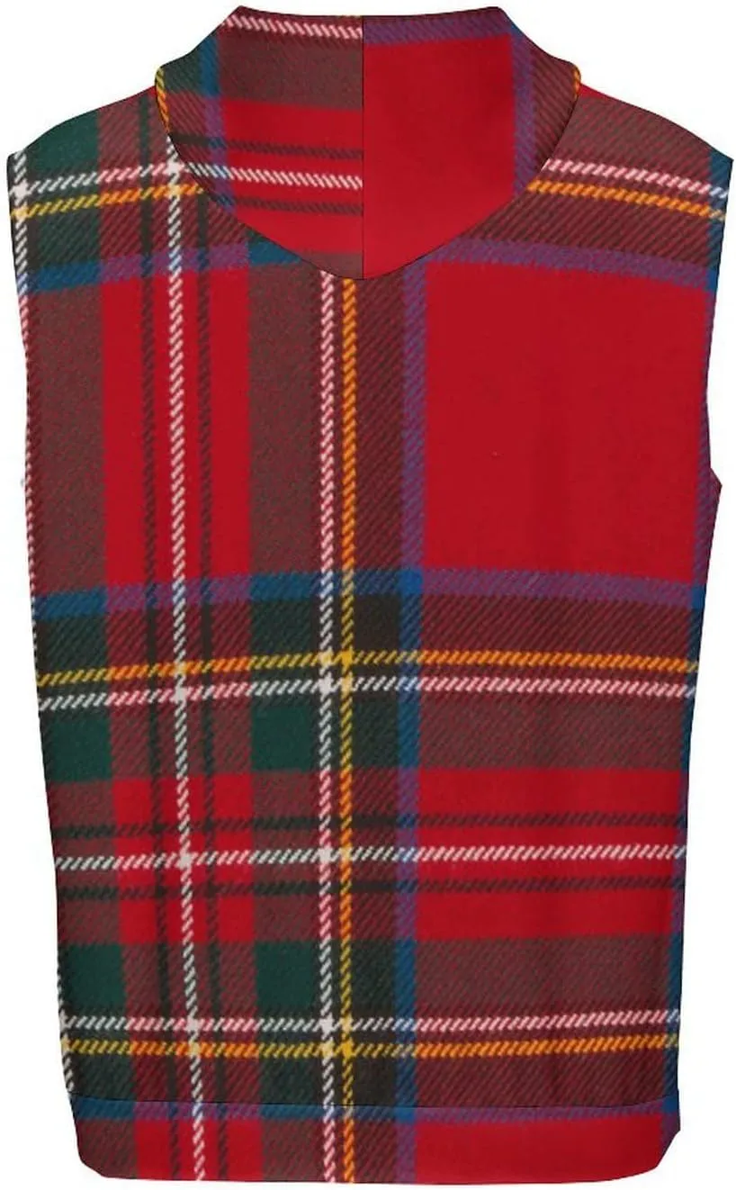 Red Tartan Design Men's Workout Tank Tops Sleeveless Running Shirts With Hoodie Workout Hooded