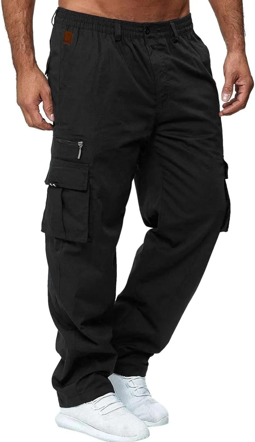 sdbrld Cargo Pants For Men Mens Lightweight Outdoor Joggers Casual Hiking Classic Pants Overalls Trousers with Pockets