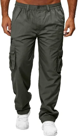 sdbrld Cargo Pants For Men Men's Outdoor Lightweight Joggers Hiking Classic Pants Fashion Overalls Trousers with Pockets