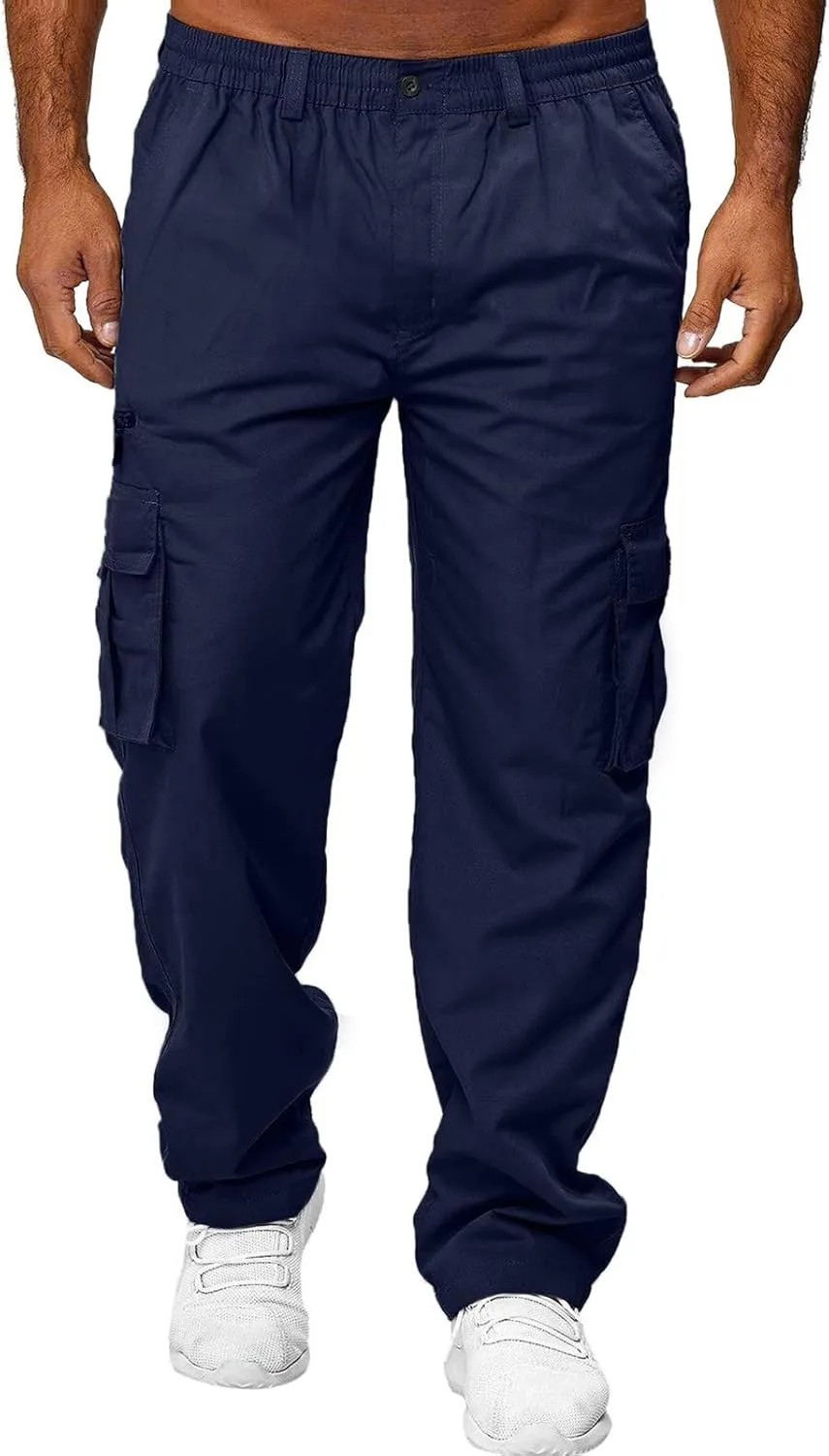 sdbrld Cargo Pants For Men Mens Outdoor Lightweight Joggers Hiking Classic Pants Trendy Overalls Trousers with Pockets