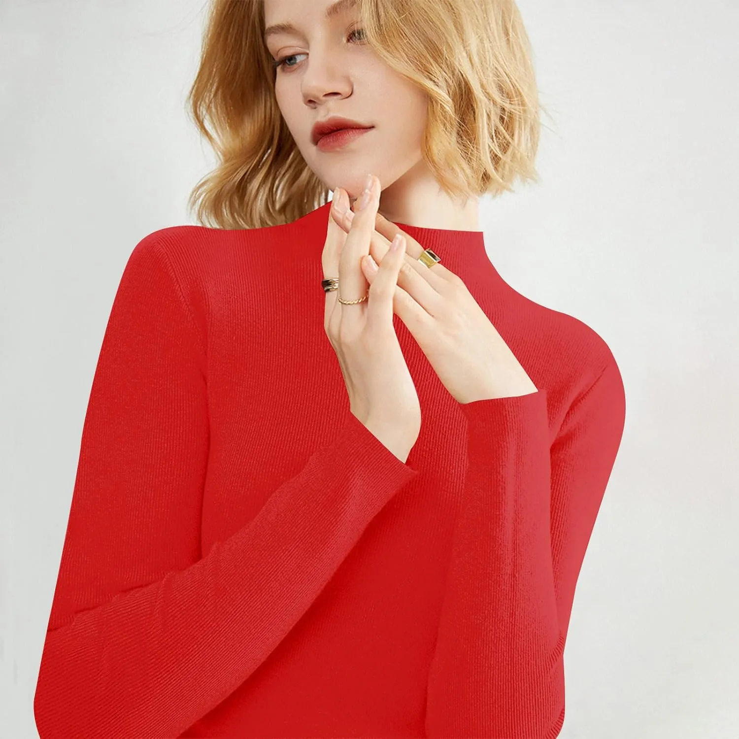 SERYU Cashmere Sweaters for Women Half Turtleneck Long Sleeve Cute Sweater Spring 2025 Trendy Outfits Knit Pullover Tops