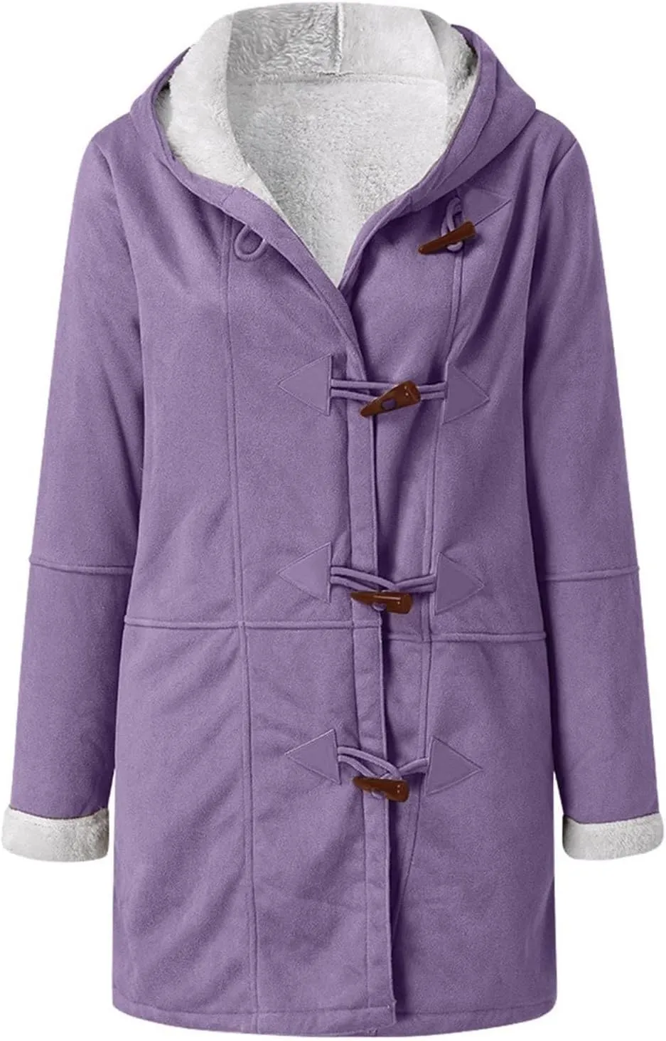 Sherpa Jacket Women Plus Size 2024 Winter Warm Coat Fleece Lined Coat Mid Length Winter Jacket Sherpa Outwear
