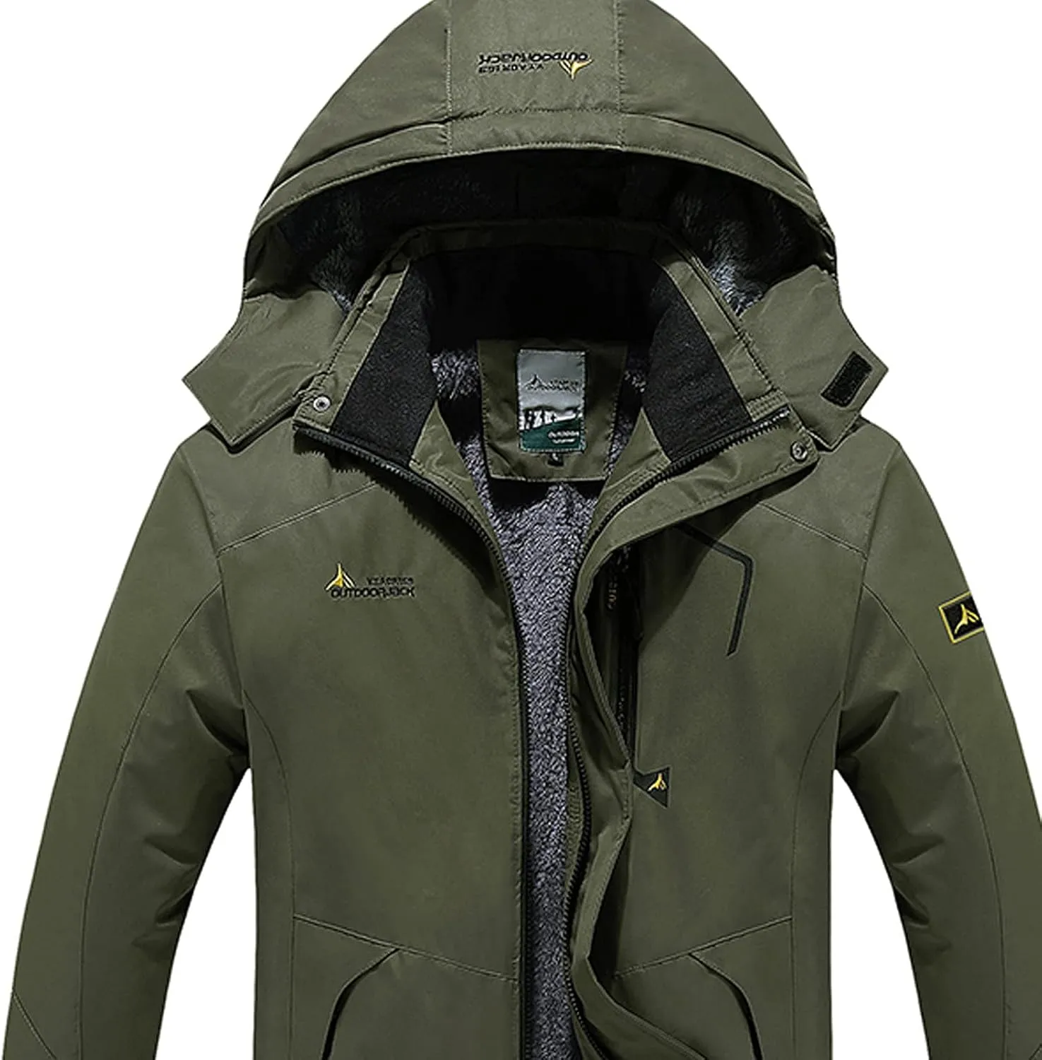 SMIDOW Men's Waterproof Ski Jacket Windproof Mountain Sport Jackets Warm Winter Snow Coat Hooded Windbreaker Raincoat