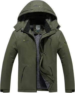 SMIDOW Men's Waterproof Ski Jacket Windproof Mountain Sport Jackets Warm Winter Snow Coat Hooded Windbreaker Raincoat